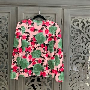 Marc Jacobs pink green floral knit sweater XS